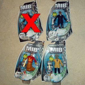 3 x Men In Black 3 toy action figures ~ Agent J + Mr. Wu + Stalk Eyes ~ MIB³